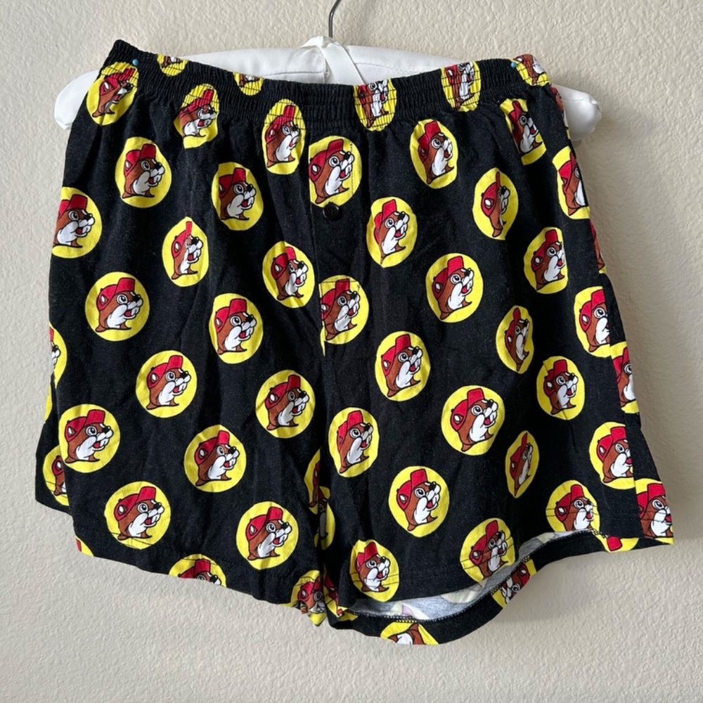 Shorts Boxer Style Bucee's Logo all over Black Red Yellow by Bucee's Child Large - Picture 12 of 12